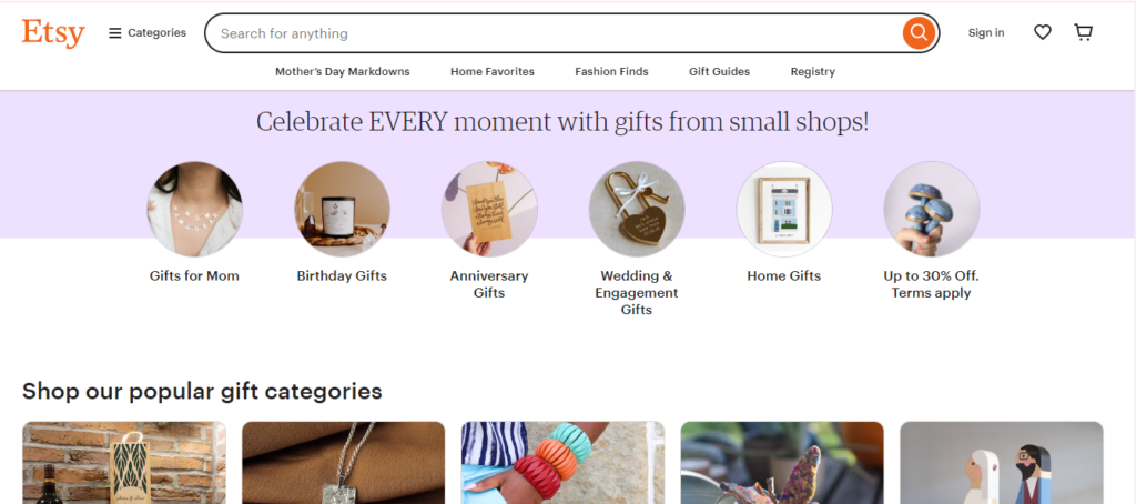 etsy online platform to make money
