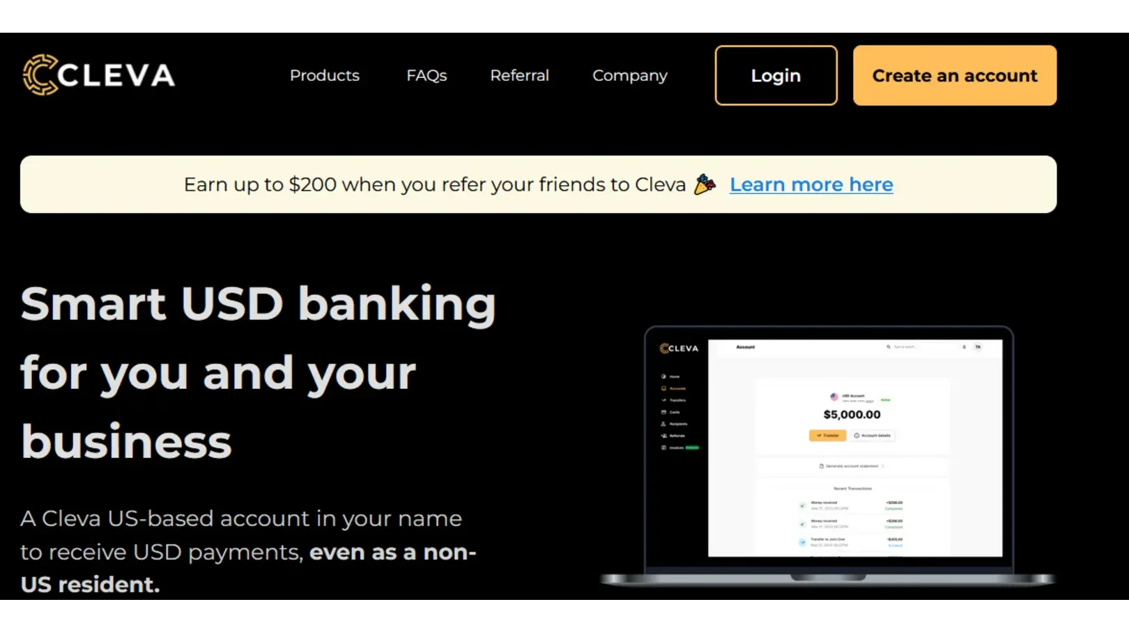 A picture showing Cleva Banking platform