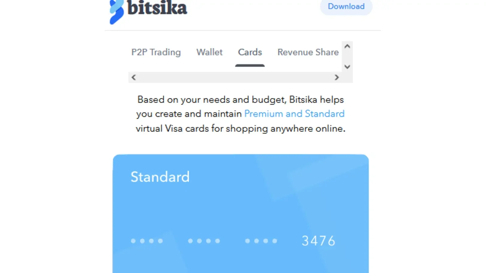 Bitsika virtual card operator