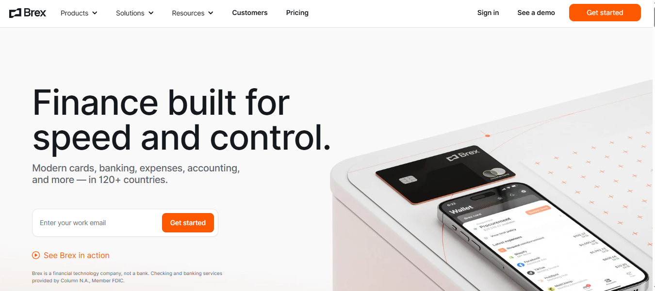 Best Corporate Credit Card Expense Management Software 2026-Brex Homepage
