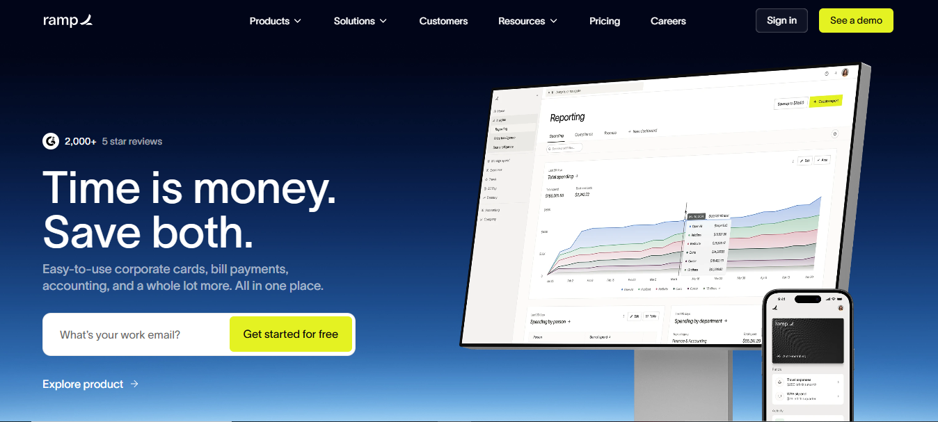 Best corporate Credit Card Expense Management Software 2026-Ramp Homepage
